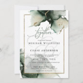 Modern Sage Green Waterverf Invitation Kaart (Voorkant)