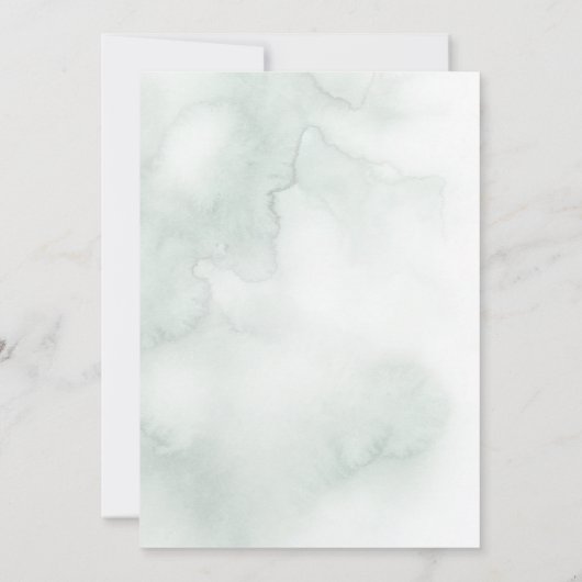 Modern Sage Green Waterverf Splash Kaart (Achterkant)