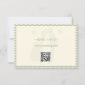 Modern Sage Green Wavy Stripe QR Code Wedding RSVP Kaartje (Achterkant)