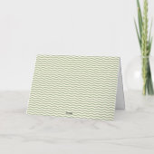 Modern Sage Green Wavy Stripe Wedding Bedankkaart (Achterkant)