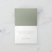 Modern Sage Green Wedding Bedankkaart (Binnen)