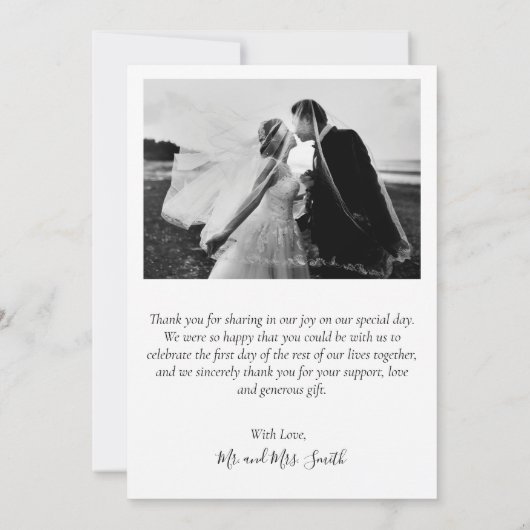 Modern Sage Green Wedding Dank u Collage Kaart (Achterkant)