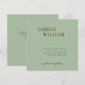 Modern Sage Green Wedding Invitation (Voorkant / Achterkant)