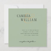 Modern Sage Green Wedding Invitation (Voorkant)