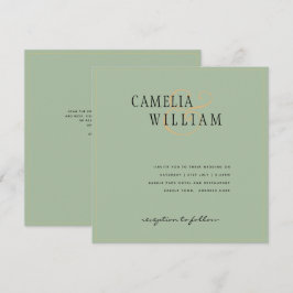 Modern Sage Green Wedding Invitation
