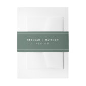 Modern Sage Green Wedding Invitation Belly Band Uitnodigingen Wikkel (Voorkant Voorbeeld)
