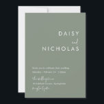 Modern Sage Green Wedding Invitation Kaart<br><div class="desc">Modern Sage Green Wedding Invitation Bekijk het collectie in Niche en Nest Store Veel bedankt</div>