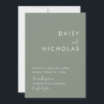 Modern Sage Green Wedding Invitation Kaart<br><div class="desc">Modern Sage Green Wedding Invitation Bekijk het collectie in Niche en Nest Store Veel bedankt</div>