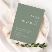 Modern Sage Green Wedding Invitation Kaart