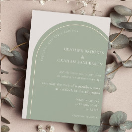 Modern Sage Green Wedding Invitation Kaart
