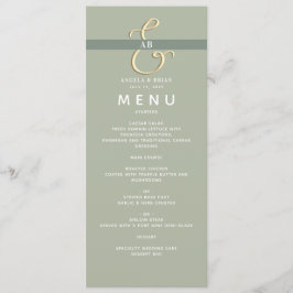 Modern Sage Green Wedding Menu