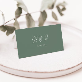 Modern Sage Green Wedding Plaatskaartje