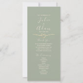 Modern Sage Green Wedding Program Kaart (Voorkant)