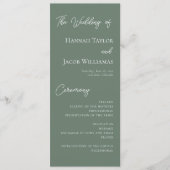 Modern Sage Green Wedding Programmakaart (Voorkant)