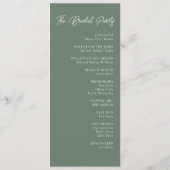 Modern Sage Green Wedding Programmakaart (Achterkant)