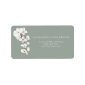 Modern Sage Green White Orchids Wedding Etiket (Voorkant)