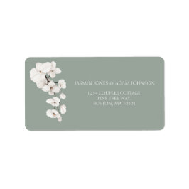 Modern Sage Green White Orchids Wedding Etiket