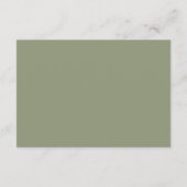 Modern Sage Green White Simple Wedding RSVP Kaartje (Achterkant)