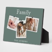 Modern Sage Green Zigzag 3 Family Photo Collage Fotoplaat (Zijkant)