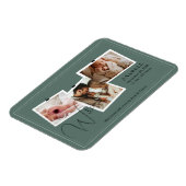 Modern Sage Green Zigzag 3 Photo Collage Birth  Magneet (Linkerzijde)