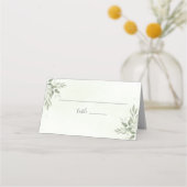 Modern Sage Greenery Botanical Folded Place Card Plaatskaartje (Voorkant)
