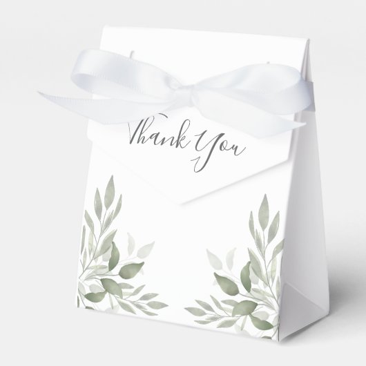 Modern Sage Greenery Botanical Wedding Favor Box Bedankdoosjes (Voorkant Zijde)