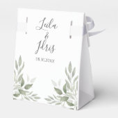 Modern Sage Greenery Botanical Wedding Favor Box Bedankdoosjes (Achterkant)