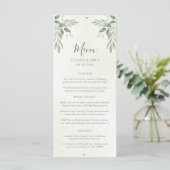 Modern Sage Greenery Botanical Wedding Menu (Staand voorkant)