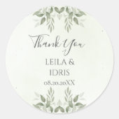 Modern Sage Greenery Botanical Wedding Sticker (Voorkant)