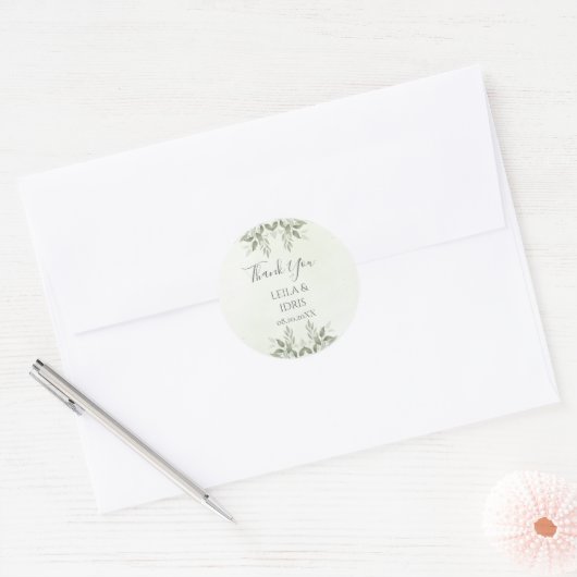 Modern Sage Greenery Botanical Wedding Sticker (Envelop)