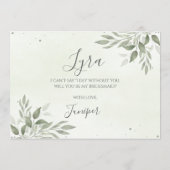 Modern Sage Greenery Bridesmaid Proposal Card Save The Date (Achterkant)