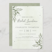 Modern Sage Greenery Chic Bridal Luncheon Card Save The Date (Voorkant / Achterkant)