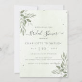 Modern Sage Greenery Chic Bridal Shower Card Save The Date (Voorkant)