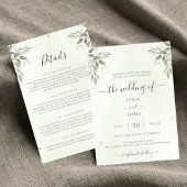 Modern Sage Greenery Floral All-in-One Wedding Kaart