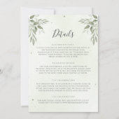 Modern Sage Greenery Floral All-in-One Wedding Kaart (Achterkant)