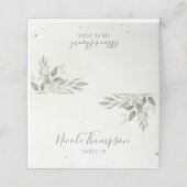 Modern Sage Greenery Folded Wedding Place Card Plaatskaartje (Buitenkant ongevouwen)