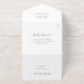 Modern Sage Greenery Gold Foil All In One Uitnodiging (Buiten)