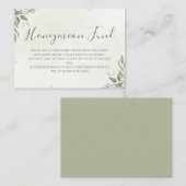 Modern Sage Greenery Honeymoon Fund Informatiekaartje (Voorkant / Achterkant)