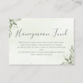 Modern Sage Greenery Honeymoon Fund Informatiekaartje (Voorkant)