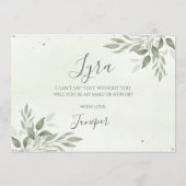 Modern Sage Greenery Maid Of Honor Proposal Card Save The Date (Achterkant)