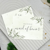 Modern Sage Greenery Maid Of Honor Proposal Card Save The Date