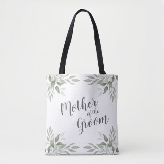 Modern Sage Greenery Mother of the Groom Tote Bag (Voorkant)