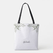 Modern Sage Greenery Mother of the Groom Tote Bag (Achterkant)
