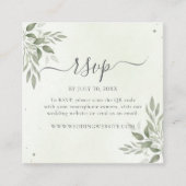 Modern Sage Greenery Square QR Code RSVP  Informatiekaartje (Voorkant)