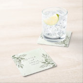 Modern Sage Greenery Wedding Coasters Kartonnen Onderzetters (Insitu)