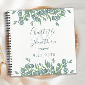 Modern Sage Greenery Wedding Guest Book Notitieboek