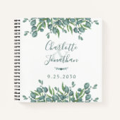 Modern Sage Greenery Wedding Guest Book Notitieboek (Voorkant)