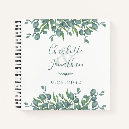 Modern Sage Greenery Wedding Guest Book Notitieboek (Voorkant)