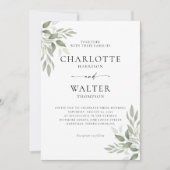 Modern Sage Greenery Wedding Invitation Card Save The Date (Voorkant)