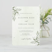 Modern Sage Greenery Wedding Invitation Card Save The Date (Staand voorkant)